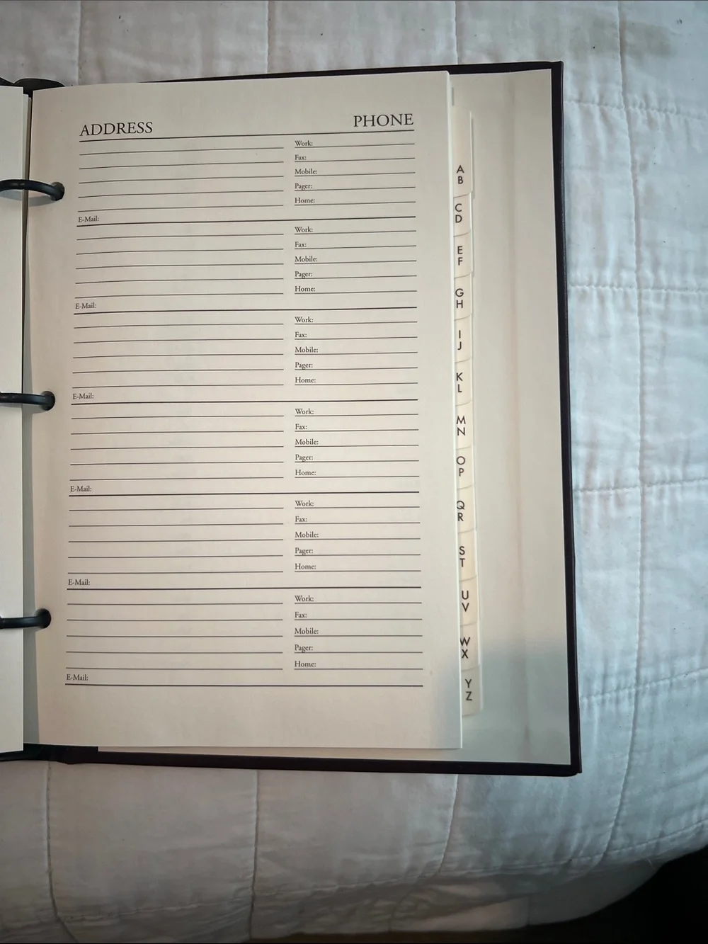 Embossed 'ADDRESSES' Leather Address Book - Deep Brown